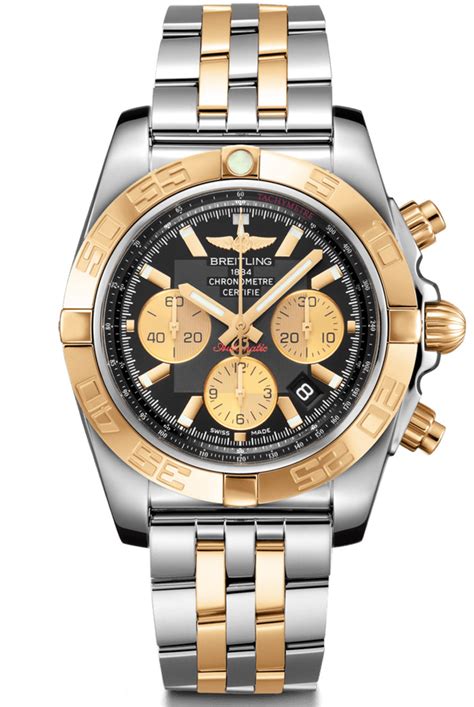 breitling chronomat black steel yellow|breitling chronomat 44 stahl gold.